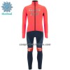 Completo Maglia ML + Pantaloncino con bretelle ML 2022 Trek-Segafredo Winter Invernale Rosa